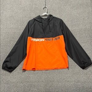 Vision Street Wear Black and Orange Windbreaker